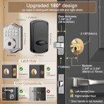 52HZ Fingerprint Door Lock, Keyless Entry Door Lock with Code, Voice Guidance Electronic Keypad Deadbolt Smart Locks for Front Door, Anti-Peeping Password, Auto Lock, Easy to Install, Satin Nickel