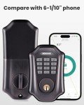 MENDOCK UF01 GreenShield Touch-Control Keyless Entry Door Lock with Smartphone Control, Fits Standard Door Thickness (1-3/8′′ and 2-1/5′′), Weatherproof, Guest Activity, App Controll (Venetian Bronze)