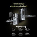 Smart Door Lock with Peep Hole Ring Doorbell Camera, Fingerprint, Password, Key, IC Card/NFC, APP, WiFi Unlocking, Aluminum Alloy, Deadbolts, Suitable for Home, Hotel, Flat Doors (Black)