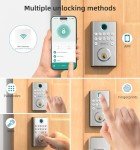 WiFi Deadbolt Smart Lock Fingerprint - HEANTLE Keyless Entry Keypad Door Locks Electronic Front Door Locks Bluetooth Auto Lock Deadbolt Alexa APP Remote Control via WiFi