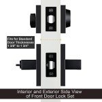 Haidms 3 Packs Black Exterior Door Lock Set with Deadbolt, Matte Black Front Door Handle and Deadbolt Set, Keyed Alike Entry Door Locksets with Deadbolt, Heavy Duty Zinc-alloyed Front Door Lock Set