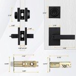 Haidms 3 Packs Black Exterior Door Lock Set with Deadbolt, Matte Black Front Door Handle and Deadbolt Set, Keyed Alike Entry Door Locksets with Deadbolt, Heavy Duty Zinc-alloyed Front Door Lock Set