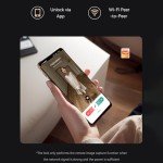 Smart Door Lock with Peep Hole Ring Doorbell Camera, Fingerprint, Password, Key, IC Card/NFC, APP, WiFi Unlocking, Aluminum Alloy, Deadbolts, Suitable for Home, Hotel, Flat Doors (Black)