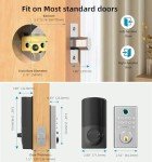 WiFi Deadbolt Smart Lock Fingerprint - HEANTLE Keyless Entry Keypad Door Locks Electronic Front Door Locks Bluetooth Auto Lock Deadbolt Alexa APP Remote Control via WiFi