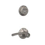 Schlage FB50 N V MER 619 Single Cylinder Deadbolt and Keyed Entry Merano Lever, Satin Nickel