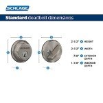 Schlage FB50 N V MER 619 Single Cylinder Deadbolt and Keyed Entry Merano Lever, Satin Nickel
