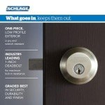 Schlage FB50 N V MER 619 Single Cylinder Deadbolt and Keyed Entry Merano Lever, Satin Nickel