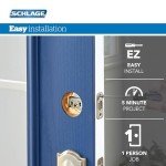 Schlage FB50 N V MER 619 Single Cylinder Deadbolt and Keyed Entry Merano Lever, Satin Nickel