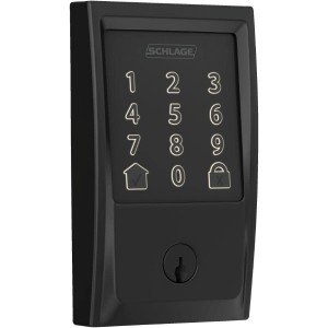 Matte Black Electronic Encode WiFi Deadbolt, with Century Trim
