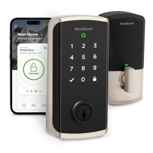 Kwikset Halo Select Smart Lock Keyless Entry Door Lock Wi-Fi and Matter Enabled Deadbolt No Hub Needed, Geofence Auto-Unlock, Grade AAA Certified, Easy Install, Satin Nickel Lifetime Finish Warranty