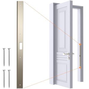 24" Interior Door Jamb Repair Kit, Door Reinforcement Strike Plates for Interior (Aged Bronze)