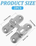 BPTRKOM 1 x Sliding Door Lock Door Bolt - for Sliding Doors 90/180 Degree Deadbolt Lock Vintage Door Lock for Kitchens, Bedrooms, Study, Bathrooms (Silver)