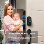 Keyless Entry Door Lock with Handle Set and Battery Pack, Keyless Entry Door Lock Deadbolt with Handle Set, Smart Door Lock for Front Door Auto Lock Work with Alexa, Black