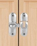 BPTRKOM 1 x Sliding Door Lock Door Bolt - for Sliding Doors 90/180 Degree Deadbolt Lock Vintage Door Lock for Kitchens, Bedrooms, Study, Bathrooms (Silver)