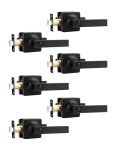 Mengico 6 Pack Door Handle Lock,Black Interior Door Lock,Interior Door Lever Privacy Lock(for Bedroom&Bathroom)