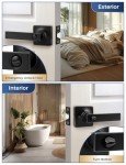 Mengico 6 Pack Door Handle Lock,Black Interior Door Lock,Interior Door Lever Privacy Lock(for Bedroom&Bathroom)