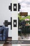 goldenwarm Keyed Alike Black Door Knob with Deadbolt, Square Contemporary Matte Black Exterior Door Lock Set with Deadbolt, Heavy Duty Black Front Entry Door Locksets with Deadbolt(1 Pack)