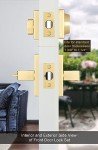 goldenwarm Keyed Alike Gold Door Handle with Deadbolt, Square Contemporary Brushed Gold Exterior Door Lock Set with Deadbolt, Heavy Duty Zinc-alloyed Front Entry Door Locksets with Deadbolt(1 Pack)
