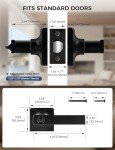Mengico 6 Pack Door Handle Lock,Black Interior Door Lock,Interior Door Lever Privacy Lock(for Bedroom&Bathroom)