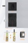 goldenwarm Keyed Alike Black Door Knob with Deadbolt, Square Contemporary Matte Black Exterior Door Lock Set with Deadbolt, Heavy Duty Black Front Entry Door Locksets with Deadbolt(1 Pack)
