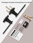 Mengico 6 Pack Door Handle Lock,Black Interior Door Lock,Interior Door Lever Privacy Lock(for Bedroom&Bathroom)