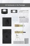goldenwarm Keyed Alike Black Door Knob with Deadbolt, Square Contemporary Matte Black Exterior Door Lock Set with Deadbolt, Heavy Duty Black Front Entry Door Locksets with Deadbolt(1 Pack)