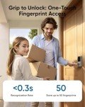 eufy Smart Lever Lock C33, Keyless Fingerprint Door Lock with Handle, Integrated Wi-Fi, Remote Control via App, Biometric Entry Knob, Auto-Locking, IP53 Waterproof, Nickel (2025 New Version)