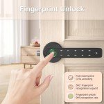 Fingerprint Door knob, Fingerprint Door Lock with Code,Keyfob Card,Bluetooth,Key,Biometric Smart Lock for Home Bedroom Apartment