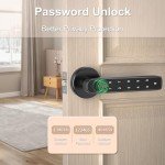 Fingerprint Door knob, Fingerprint Door Lock with Code,Keyfob Card,Bluetooth,Key,Biometric Smart Lock for Home Bedroom Apartment