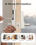 eufy Smart Lever Lock C33, Keyless Fingerprint Door Lock with Handle, Integrated Wi-Fi, Remote Control via App, Biometric Entry Knob, Auto-Locking, IP53 Waterproof, Nickel (2025 New Version)
