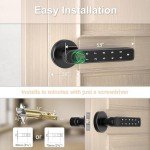 Fingerprint Door knob, Fingerprint Door Lock with Code,Keyfob Card,Bluetooth,Key,Biometric Smart Lock for Home Bedroom Apartment