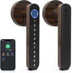 Eseesmart Smart Door Lock - Fingerprint Door Lock with Handle, 5-in-1 Smart Lock with Keypad Fingerprint Bluetooth APP Key, Digital Electronic Door Lock for Home Office Bedroom