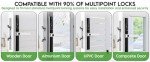 WOLFMAC Slim Smart Lock with Biometric Fingerprint Handle, Keyless Entry Door Lock, Bluetooth Electronic Door Lock with Smart App Access - Digital Door Lock with Peephole Camera (Silver)
