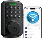 Chautday Keyless Entry Door Lock DS04 | Built-in Wi-Fi Deadbolt Smart Lock for Front Door | App Remote Control, No Bridge Required | IP65 Waterproof | Digital Remote Lock | 100 Users | Satin Nickel