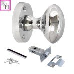 Victorian Style Round Door Knob Set with Latch