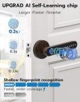 Eseesmart Smart Door Lock - Fingerprint Door Lock with Handle, 5-in-1 Smart Lock with Keypad Fingerprint Bluetooth APP Key, Digital Electronic Door Lock for Home Office Bedroom