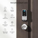 Smart Front Door Lock Set: NUTOMO Keyless Entry Fingerprint Deadbolt with 2 Door Knobs Digital Keypad Door Locks with Handle Set Alexa APP Remote Control Auto Lock Silver