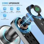 Fingerprint Door Lock, Smart Door knob, Fingerprint Door Knob, Bedroom Door Lock with Code and App, Keypad Keyless Entry Door Lock with Handle for Home Hotel Office Apartment