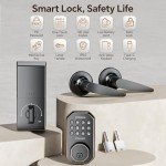 VCHOO Keyless Entry Door Lock with Handle Set, Keypad Door Locks with Lever Handle, Auto-Lock&Anti-Peeping Password Smart Deadbolt Lock for Home Apartment Office Front Door Locks Oil Rubbed Bronze