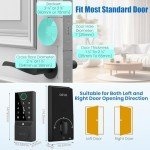 DEVO G2 Bluetooth Smart Lock with Fingerprint Door Lock, Keyless Entry Door Lock, Passcode Unlock, APP Remote, Easy Installation, No Monthly Fee, Perfect for Front and Bedroom Doors(Silver)