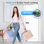 Fingerprint Door Lock, Smart Door knob, Fingerprint Door Knob, Bedroom Door Lock with Code and App, Keypad Keyless Entry Door Lock with Handle for Home Hotel Office Apartment