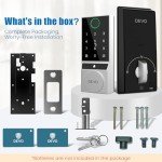 DEVO G2 Bluetooth Smart Lock with Fingerprint Door Lock, Keyless Entry Door Lock, Passcode Unlock, APP Remote, Easy Installation, No Monthly Fee, Perfect for Front and Bedroom Doors(Silver)