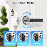 Fingerprint Door Lock, Smart Door knob, Fingerprint Door Knob, Bedroom Door Lock with Code and App, Keypad Keyless Entry Door Lock with Handle for Home Hotel Office Apartment