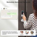 Smart Front Door Lock Set: NUTOMO Keyless Entry Fingerprint Deadbolt with 2 Door Knobs Digital Keypad Door Locks with Handle Set Alexa APP Remote Control Auto Lock Silver