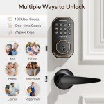 VCHOO Keyless Entry Door Lock with Handle Set, Keypad Door Locks with Lever Handle, Auto-Lock&Anti-Peeping Password Smart Deadbolt Lock for Home Apartment Office Front Door Locks Oil Rubbed Bronze