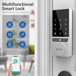 Devo Smart Lock, Keyless Entry Door Lock for Front Door, Bluetooth Smart Deadbolt, App Remote Control, Digital Smart Door Lock, Electronic Touchscreen Keypad, Auto Lock, Easy Installation(Silver)