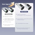 YoumiAi Tuya Bluetooth Smart Door Lock Electronic Euro Cylinder, Password/Fingerprint/App/IC/Key Unlock,Timer/App Remote Control via Tuya BLE Hub Suit for 60-90mm Door(Silver, 30/30 mm)