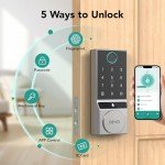 Devo G2 Smart Lock, Fingerprint Keyless Entry Door Lock with Doorbell, Front Door Smart Lock Electronic Deadbolt with App Control, Easy Install No Hub, IP54 Waterproof, Auto-Lock