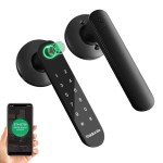 Kadonio 407 Smart Deadbolt, Fingerprint Electronic Deadbolt Door Lock, Bluetooth Keyless Entry Keypad Smart Deadbolt App Control, Ekeys Sharing, App Monitoring Auto Lock for Homes and Hotel, Black