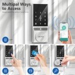 Devo Smart Lock, Keyless Entry Door Lock for Front Door, Bluetooth Smart Deadbolt, App Remote Control, Digital Smart Door Lock, Electronic Touchscreen Keypad, Auto Lock, Easy Installation(Silver)